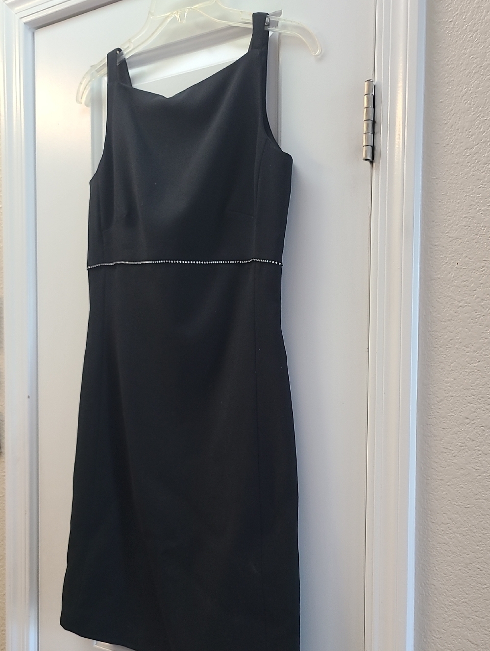 GEORGIOU Little Black Cocktail Dress With Rhinestone Detail. Size 6